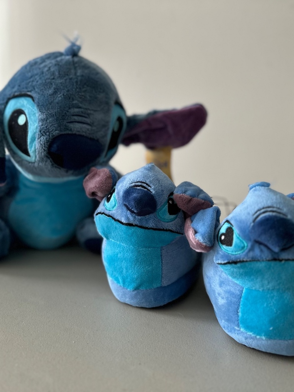 NWT Disney STITCH Bundle Plush Stitch and Stitch Slippers Kids 11/12